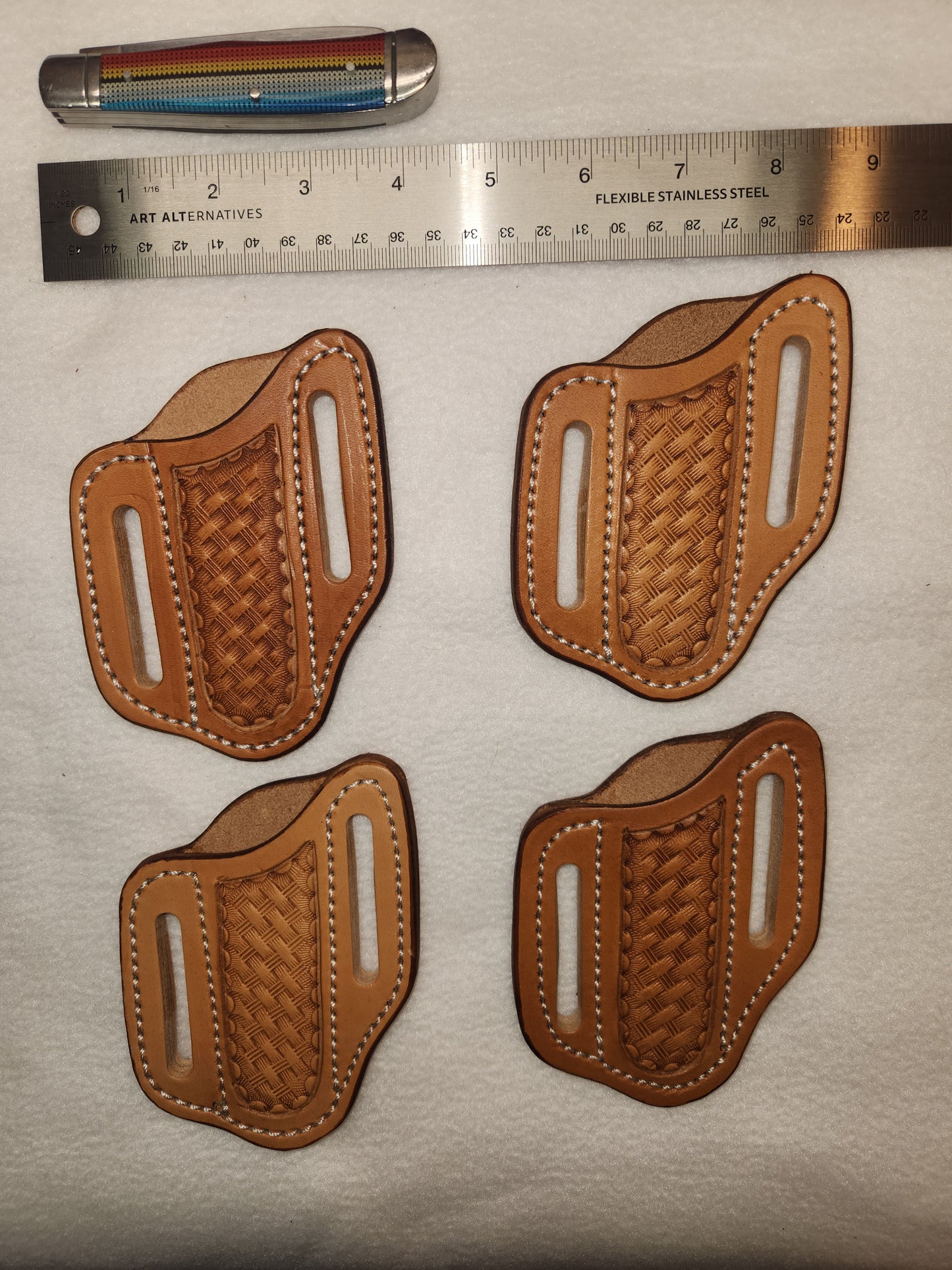 Pancake style knife sheath.